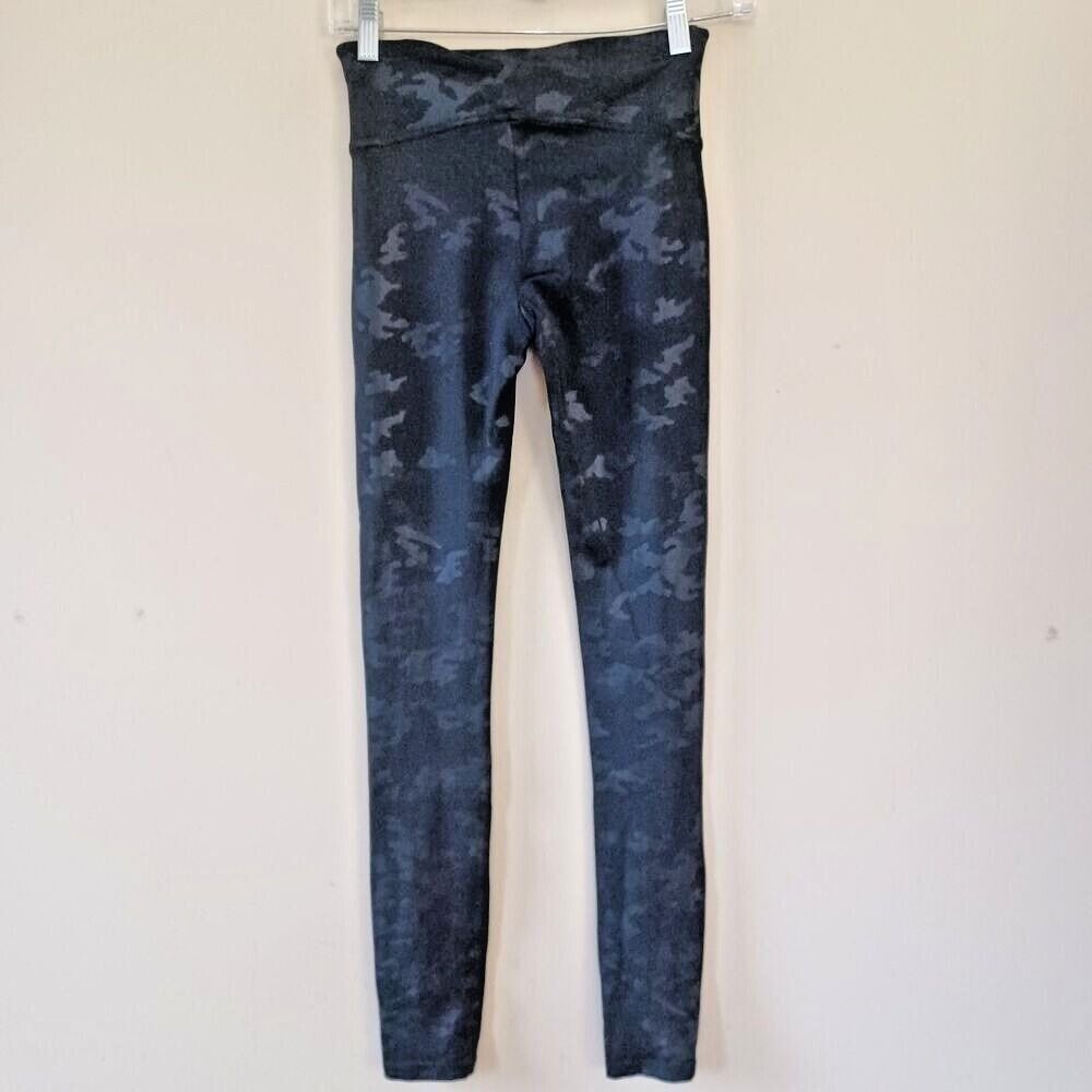 SPANX Camo Leggings Full Length Sm  LAMN FL3515 Black Athleisure Workout Gym